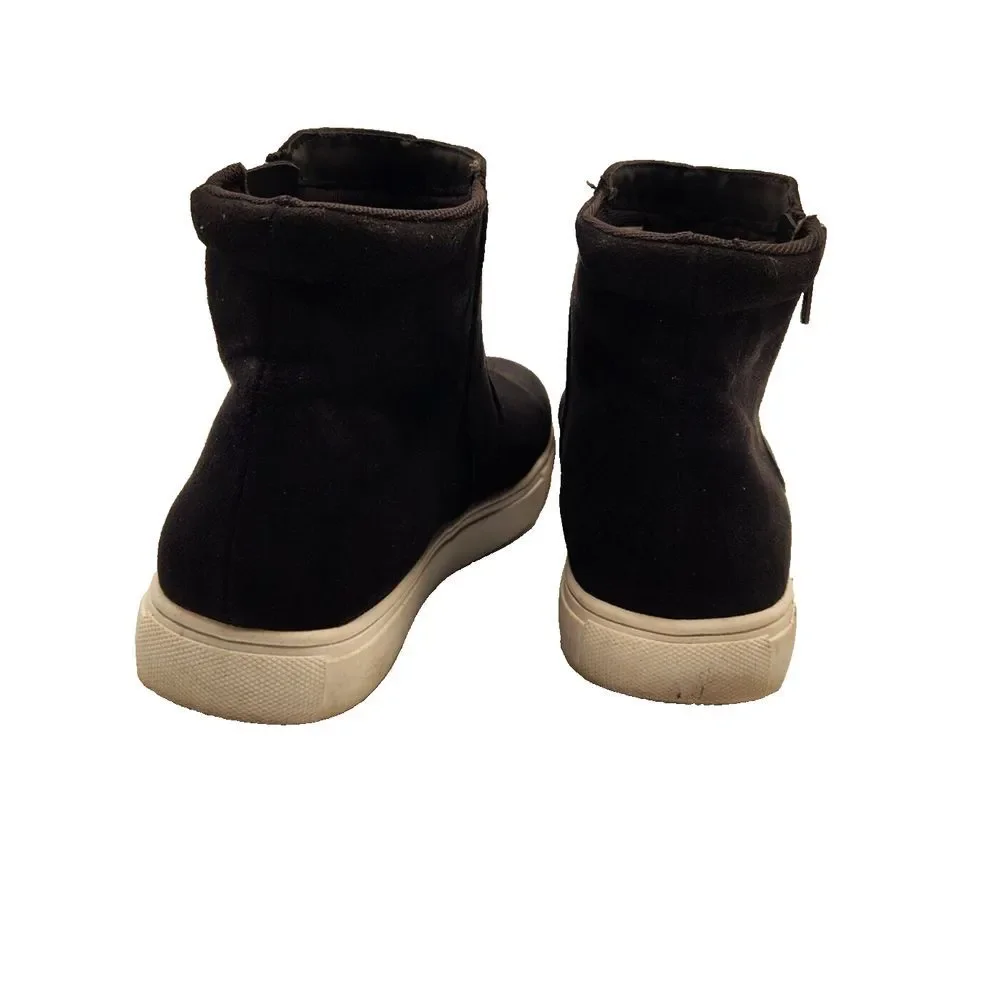Izod Womens Black Size 8 Mila Shoes Pull Memory Foam Bootie Faux Suade w Zipper
